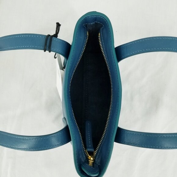 NWT Mansur Gavriel Mini Luxury Leather Bag - Peacock Blue - Picture 9 of 10